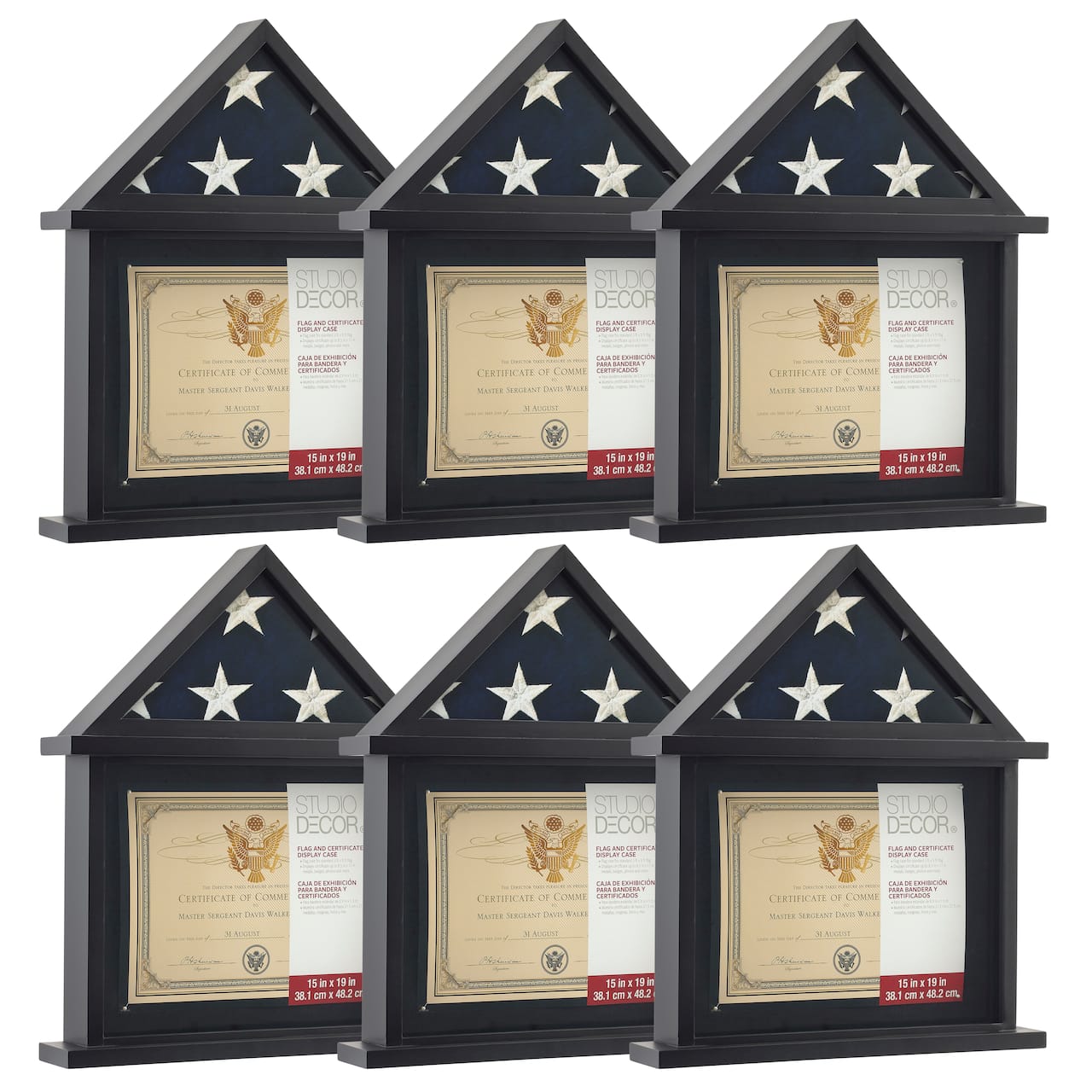6 Pack: Flag & Certificate Display Case by Studio Décor®
